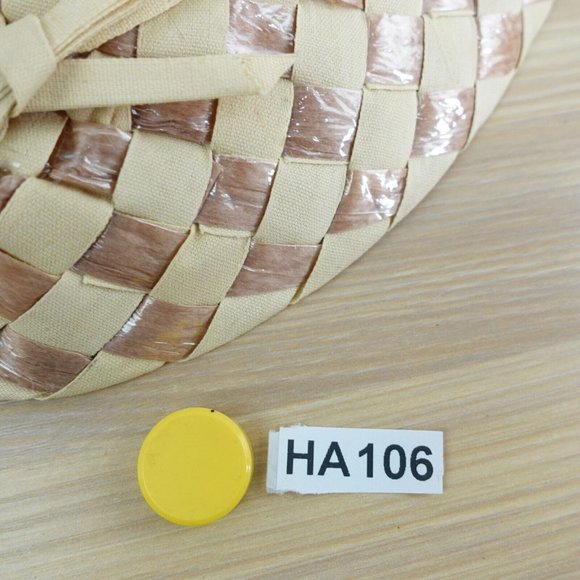 Italian Straw Hat Womens Bucket Braided Plastic Summer Beach Boho Natural ITALY - Picture 10 of 10